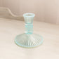 Vintage Fenton Light Teal Sheffield Opalescent Glass Candlestick
