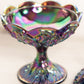 Vintage Fenton Lily of the Valley Amethyst Carnival Lidded Compote Dish
