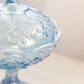 Vintage Fenton Lily of the Valley Blue Iridescent Lidded Compote Dish