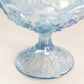 Vintage Fenton Lily of the Valley Blue Iridescent Lidded Compote Dish