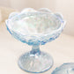 Vintage Fenton Lily of the Valley Blue Iridescent Lidded Compote Dish