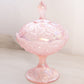 Vintage Fenton Lily of the Valley Pink Iridescent Lidded Compote Dish