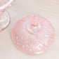 Vintage Fenton Lily of the Valley Pink Iridescent Lidded Compote Dish