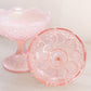 Vintage Fenton Lily of the Valley Pink Iridescent Lidded Compote Dish