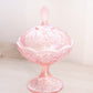 Vintage Fenton Lily of the Valley Pink Iridescent Lidded Compote Dish