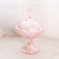 Vintage Fenton Lily of the Valley Pink Iridescent Lidded Compote Dish