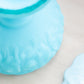 Vintage Fenton Matte Blue Glass Water Lily Lidded Compote