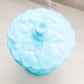 Vintage Fenton Matte Blue Glass Water Lily Lidded Compote