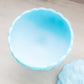 Vintage Fenton Matte Blue Glass Water Lily Lidded Compote