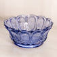 Vintage Fenton Medium Blue Glass Bowl with Oval and Linear Designs