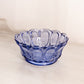 Vintage Fenton Medium Blue Glass Bowl with Oval and Linear Designs