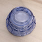 Vintage Fenton Medium Blue Glass Bowl with Oval and Linear Designs