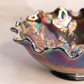 Vintage Fenton Medium Carnival Glass Holly and Berry Bowl with Ruffle Edge