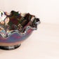 Vintage Fenton Medium Carnival Glass Holly and Berry Bowl with Ruffle Edge