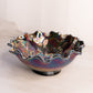 Vintage Fenton Medium Carnival Glass Holly and Berry Bowl with Ruffle Edge