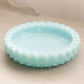 Vintage Fenton Medium Circular Blue Milk Glass Hobnail Ashtray Dish