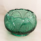 Vintage Fenton Medium Dark Green Glass Regency Cupped Bowl