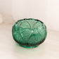 Vintage Fenton Medium Dark Green Glass Regency Cupped Bowl