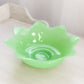 Vintage Fenton Medium Green Jadeite Glass Flower Bowl