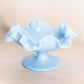 Vintage Fenton Medium Pastel Blue Milk Glass Ruffled Footed Bowl
