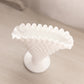 Vintage Fenton Medium White Milk Glass Hobnail Fan Vase