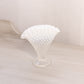 Vintage Fenton Mini White Opalescent Glass Hobnail Fan Vase