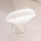 Vintage Fenton Mini White Opalescent Glass Hobnail Fan Vase