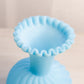 Vintage Fenton Mist Blue Satin Matte Glass Swirl Vase