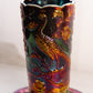 Vintage Fenton Peacock Floral Carnival Glass Vase & Underplate 237/900