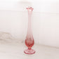 Vintage Fenton Pink Glass Swung Vase with Strawberry Designs
