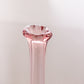 Vintage Fenton Pink Glass Swung Vase with Strawberry Designs
