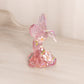 Vintage Fenton Pink Iridescent Glass Floral Hummingbird Figurine