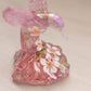 Vintage Fenton Pink Iridescent Glass Floral Hummingbird Figurine