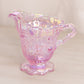 Vintage Fenton Pink Iridescent Glass Rose Creamer & Sugar Set