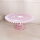 Vintage Fenton Pink Iridescent Opalescent Glass Spanish Lace Cake Stand