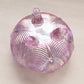 Vintage Fenton Pink Opalescent Glass Drape 3-Toed Bowl