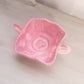 Vintage Fenton Pink White Rosalene Glass Butterfly Dish with 2 Handles