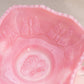 Vintage Fenton Pink White Rosalene Glass Butterfly Dish with 2 Handles