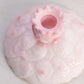 Vintage Fenton Pink White Rosalene Water Lily Glass Floral Candleholder