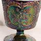 Vintage Fenton Purple Carnival Glass Wild Strawberry Pedestal Bowl (No Lid)