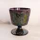 Vintage Fenton Purple Carnival Glass Wild Strawberry Pedestal Bowl (No Lid)