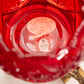 Vintage Fenton Red Amberina Glass Bowl with Brass Stand (Glows)