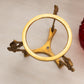 Vintage Fenton Red Amberina Glass Bowl with Brass Stand (Glows)
