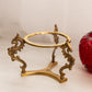 Vintage Fenton Red Amberina Glass Bowl with Brass Stand (Glows)