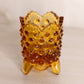 Vintage Fenton Small Amber Glass Hobnail Toothpick Holder