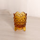 Vintage Fenton Small Amber Glass Hobnail Toothpick Holder