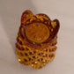 Vintage Fenton Small Amber Glass Hobnail Toothpick Holder