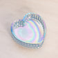 Vintage Fenton Small Blue Iridescent Heart Dish (Missing Lid)