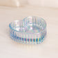 Vintage Fenton Small Blue Iridescent Heart Dish (Missing Lid)