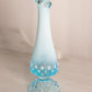 Vintage Fenton Small Blue Opalescent Glass Hobnail Swung Vase